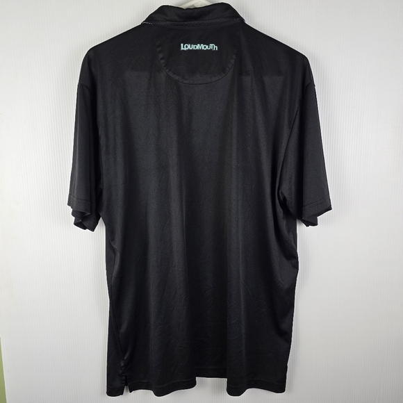 Loudmouth Men's Fancy Black Polo With Colorful Under Collar Size XL Casual - Picture 3 of 9
